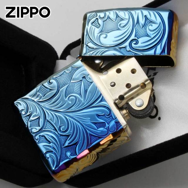 Zippo ジッポー アーマー リーフ 5面立体彫刻 レインボー チタニューム