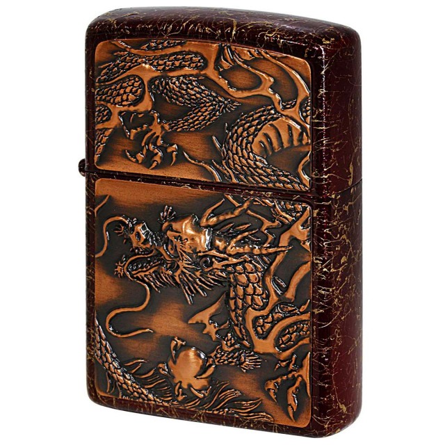 Zippo ジッポー 龍 ドラゴン 乱糸塗り 伝統工芸 ライズメタル 乱糸塗り