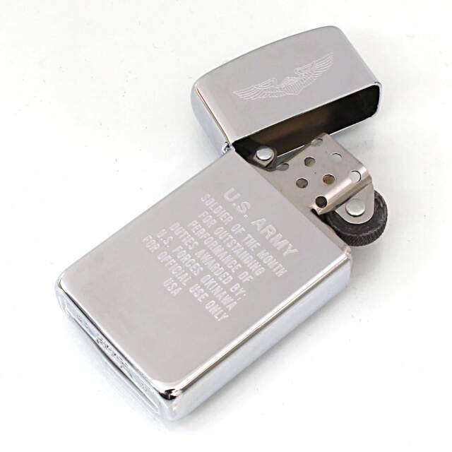 絶版/ヴィンテージ Zippo ジッポー 中古 2005年製造スリム 沖縄米軍