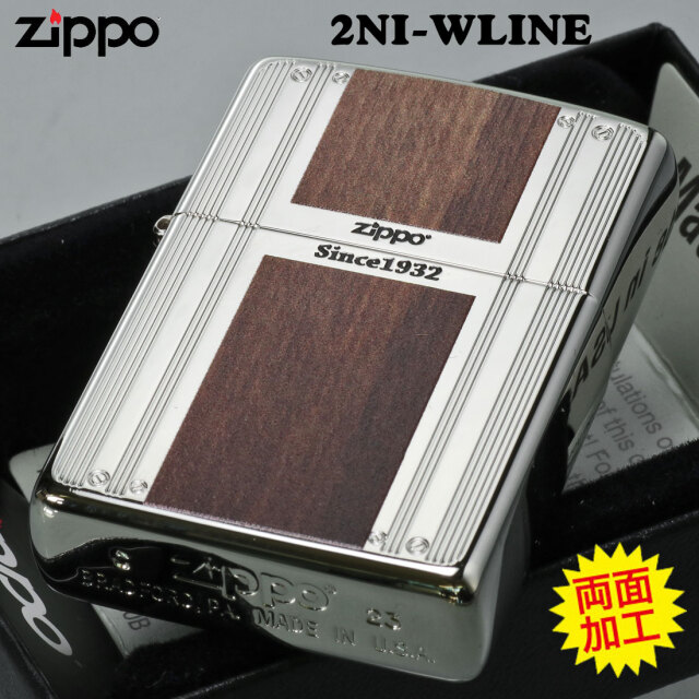 zippo(ジッポーライター) WOOD&LINE ウッド＆ライン ニッケルメッキ