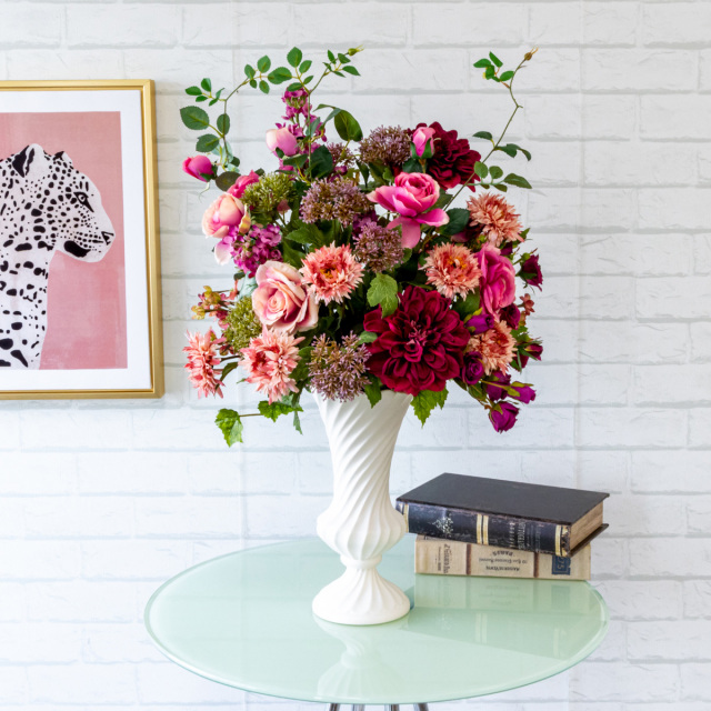 PAS048 造花アレンジメント/陶器鉢】フラワーアレンジメント アーティ