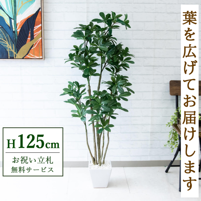 人工 観葉植物 フェイク グリーン シェフレラ H約125cm 店舗 装飾 開店