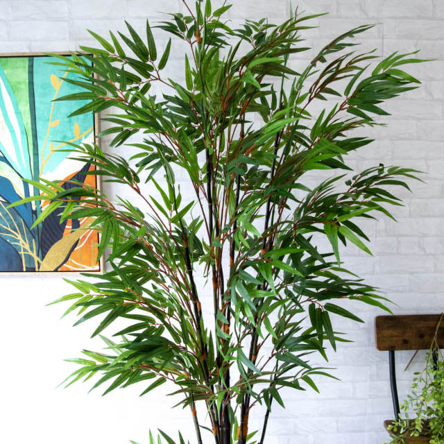 人工 観葉植物 フェイク グリーン 黒竹 H約190cm 大型 店舗 装飾 開店