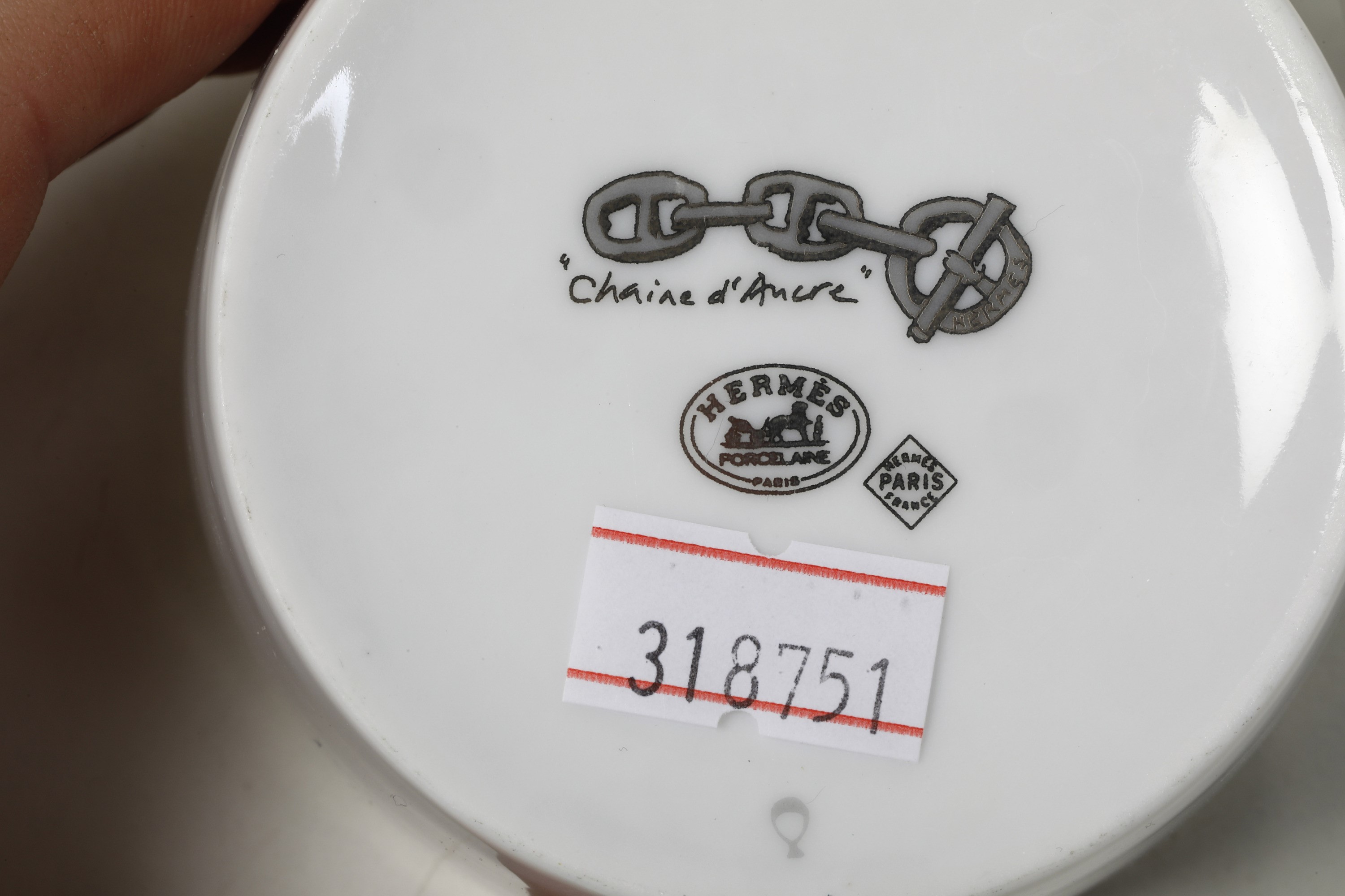 Servizio da tavola Hermès “Chaine d'Ancre Platinum” Francia, fine