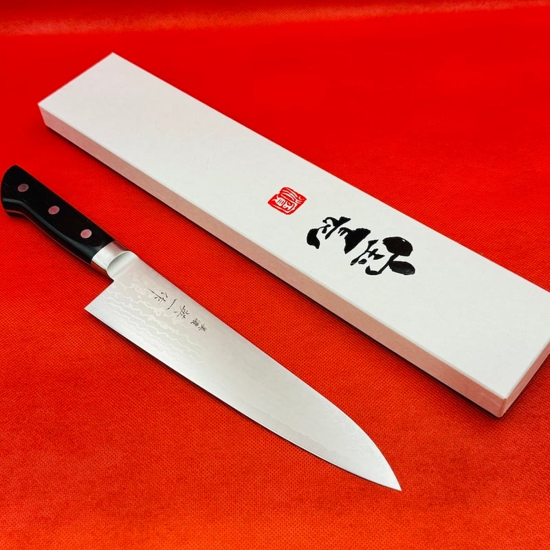 美濃 英一作 ダマスカス鋼VG-10 牛刀180mm | マルサ研磨巧業