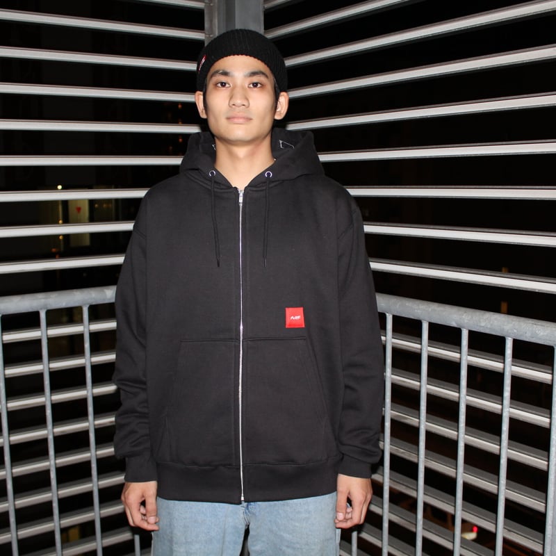 フード刺繍ヘビーウェイトZIPパーカー ブラック | チャライダーSTORE