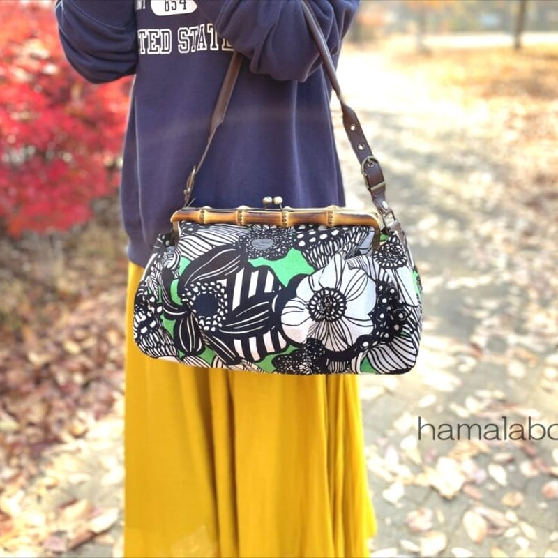 ハンドメイド　大きながま口バッグ　#580 木製がま口のバッグ | iichi 日々の暮らしを心地よくするハンドメイド