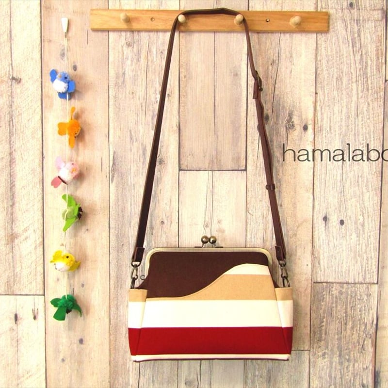 KT-2078】がま口ポケットショルダーバッグの型紙＆レシピ【24cm/角型用