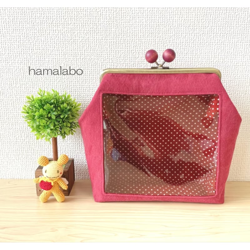 KT-2142】ワイドサイズ版！推しぬい用がま口ポーチ(ショルダー可能)の