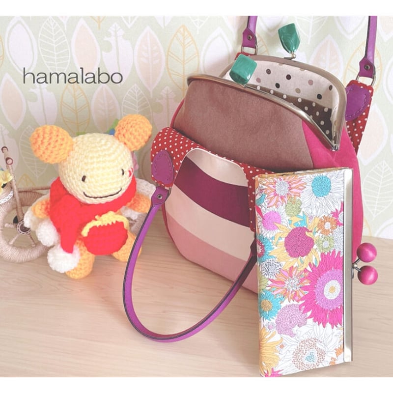 KT-2119-SET】がま口あおりミニバッグの型紙＆レシピ(ショルダー版の