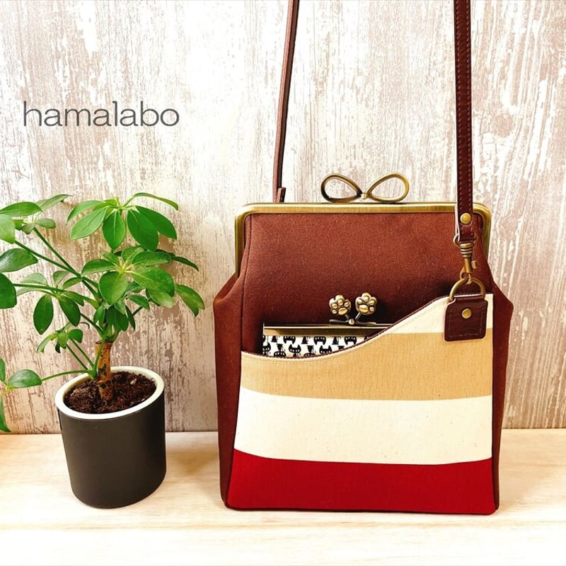 KT-2093】縦長版！がま口ポケットショルダーバッグ(ミニ)の型紙