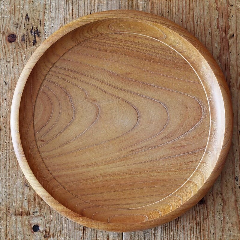 森山ロクロ工作所 欅 辰巳型盆 尺寸 木地 | MARKUS