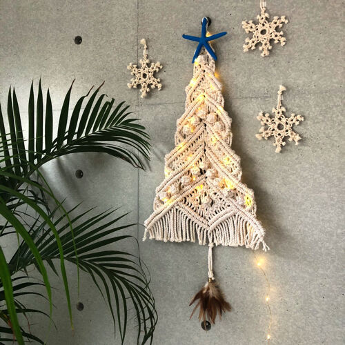 ISLANDER限定マクラメクリスマスツリー壁掛けタペストリー（ナチュラル