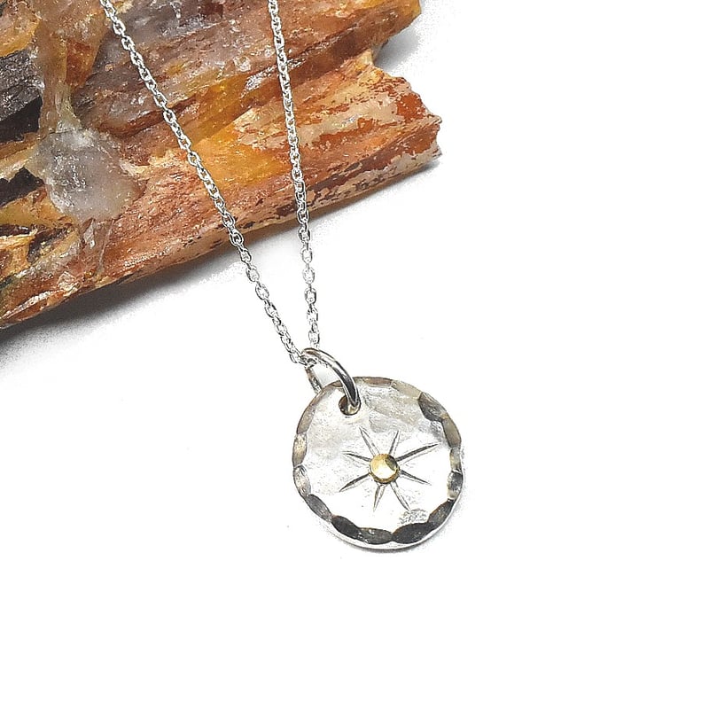 K18 太陽 シルバー ペンダントトップ 一点物 No-01 | シルバー