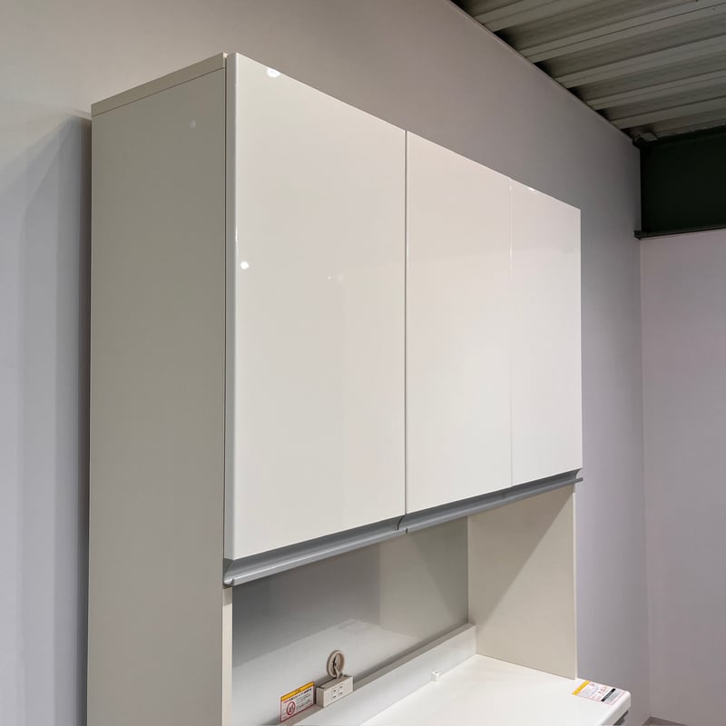 Pamouna 食器棚 120cm パールホワイト 全扉、引き出しサイレント