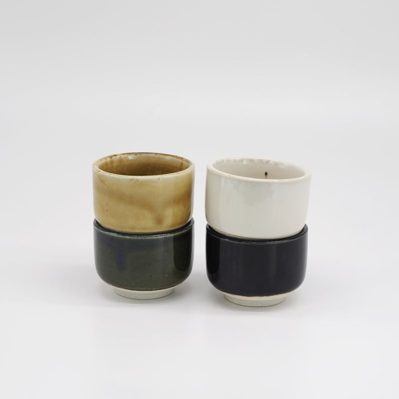 H010sg】Heuge Sake Cups set 2 setoguro（ぐい呑み2個セッ