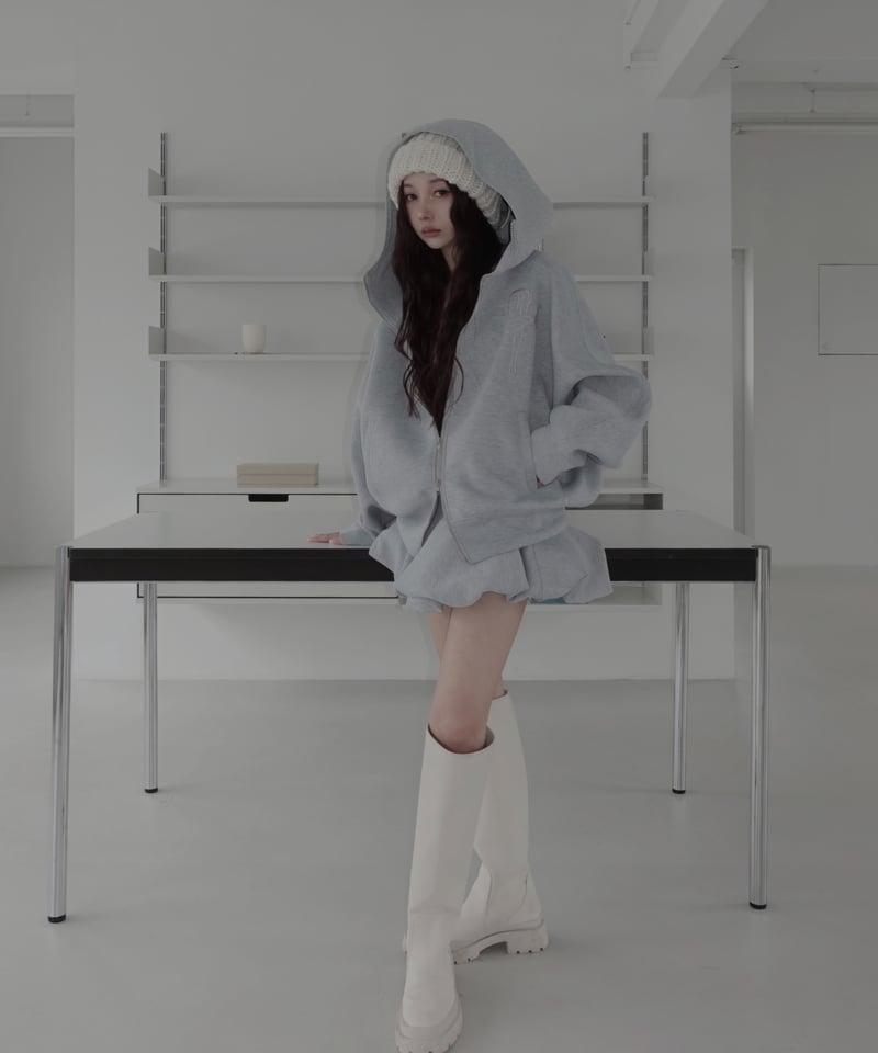 ボンディングダブルジップフーディー / Logo Embroidery Bonding Dou