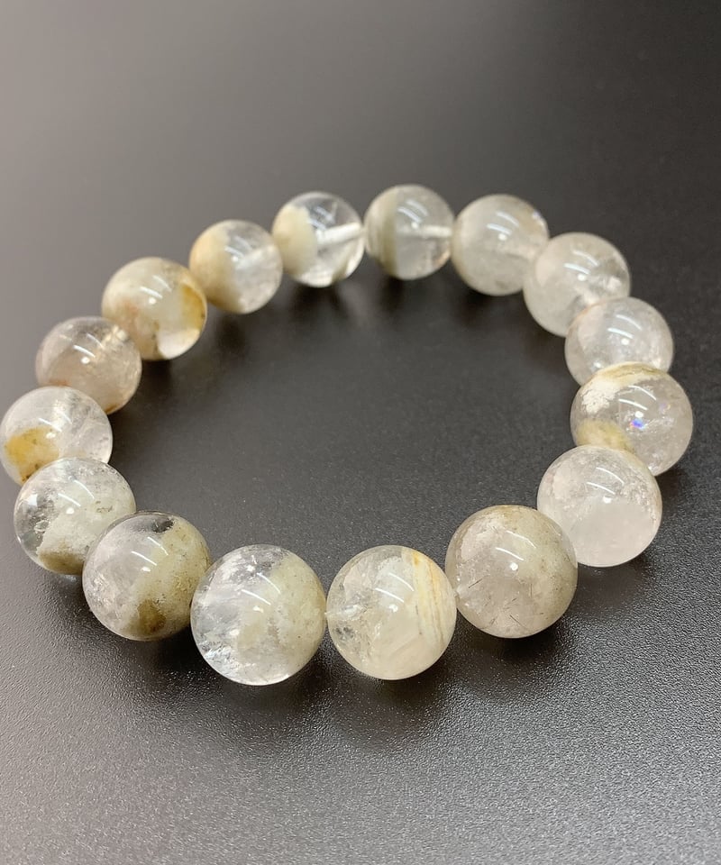 ホワイトガーデンクォーツ 15～16.5㎜ のブレスレット | うさぎ屋