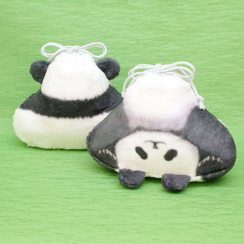 双子パンダのふわふわ巾着袋【Panda pouch】 | carmine Internatio