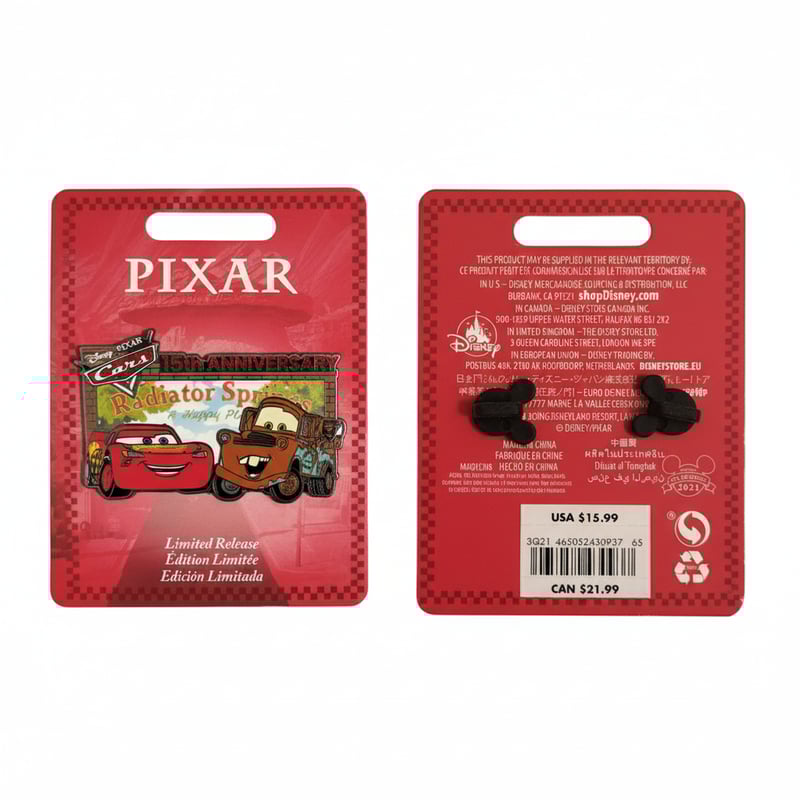 2021年 ピクサー カーズ 15周年 ピンバッジ Cars 15th Anniversar