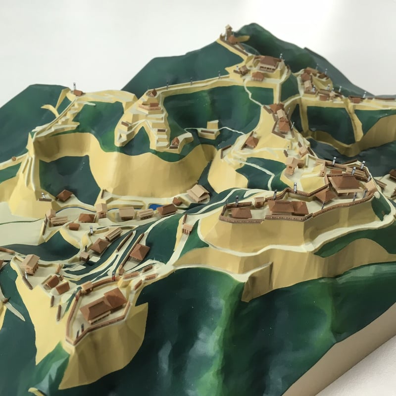 塗装・組立済み】城ラマ 1/1500 遠州高天神城・特装版/のぼり付 | お城