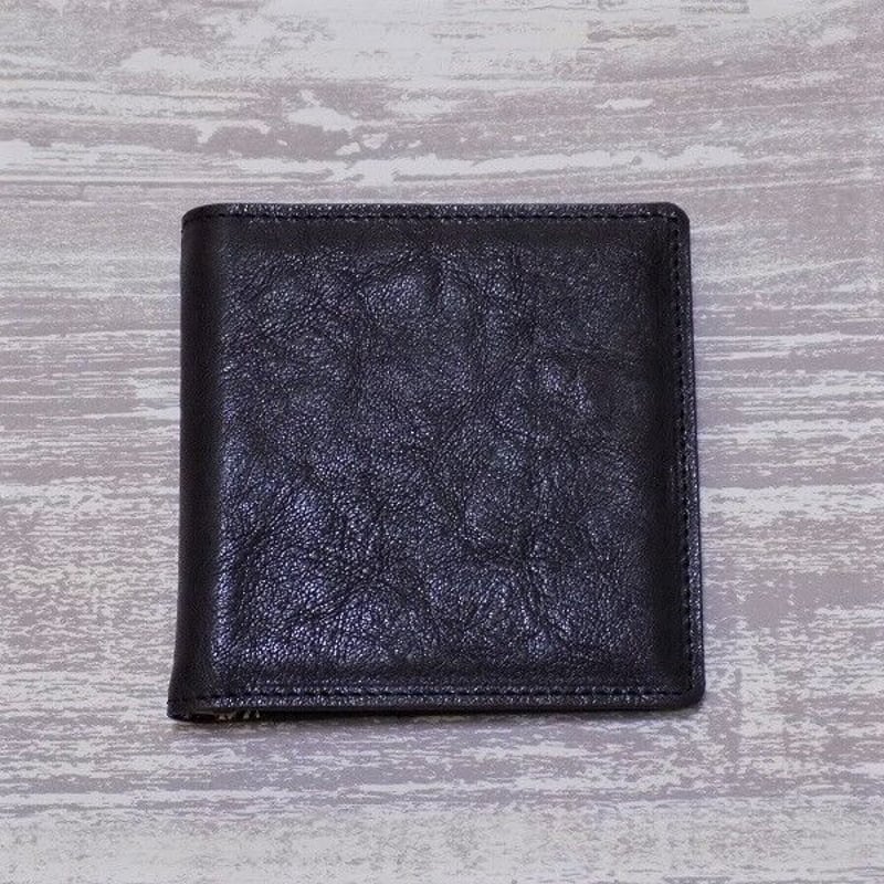 オーダー 京都 札ばさみ・マネークリップ 牛革黒色×金糸織西陣織黒色