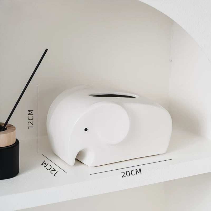 エレファント セラミック ティッシュケース 全3色 象 | 70PARK