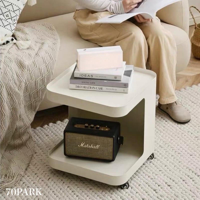 キャスター付 コの字 収納 サイドテーブル 全3色 ワゴン | 70PARK