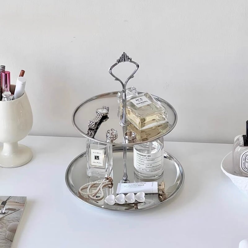 ステンレス 二段 アクセサリー トレイ ディスプレイ | 70PARK