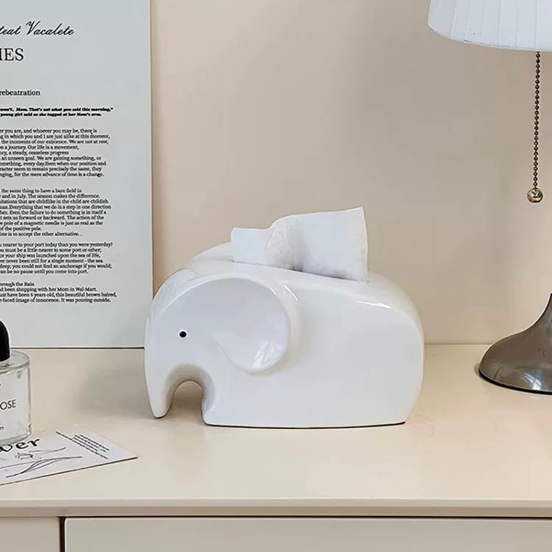 エレファント セラミック ティッシュケース 全3色 象 | 70PARK