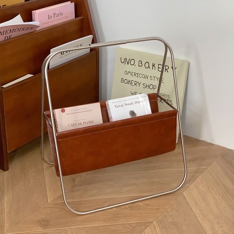 本革 ステンレス 折り畳み マガジンラック | 70PARK