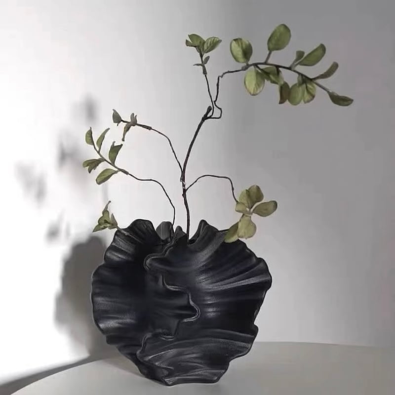 不規則 ウエーブ セラミック フラワーベース 全2色 花瓶 オブジェ | 70PARK