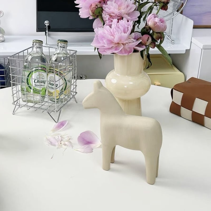 大小2点セット 馬 モチーフ ウッド オブジェ 置物 ホース | 70PARK