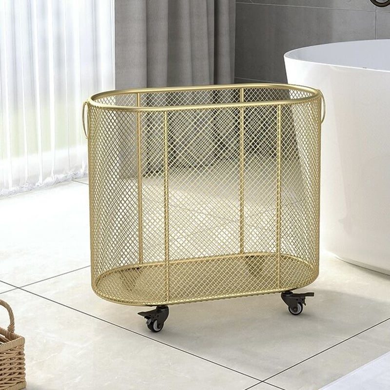 ゴールド オーバル型 ワイヤー ランドリー バスケット | 70PARK