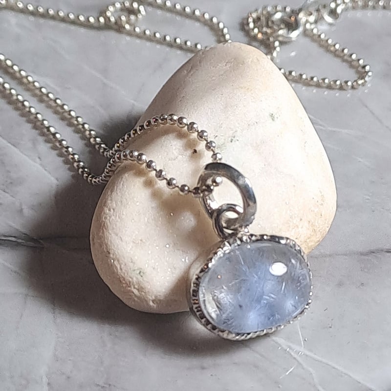 高品質デュモルチェライトインクォーツ シルバーネックレス | Le