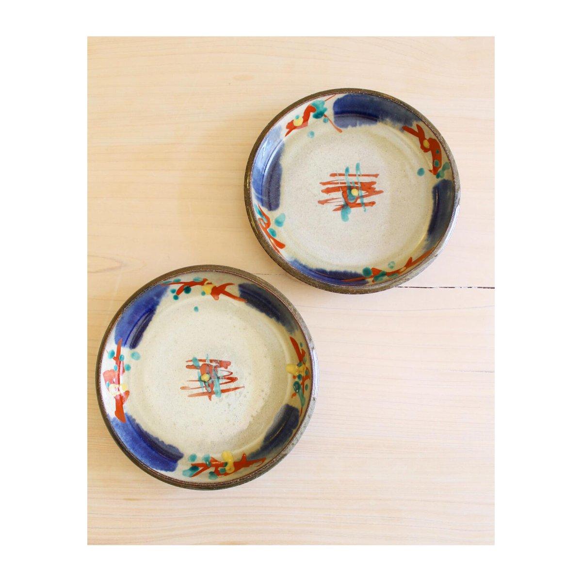 沖縄 やちむん 山田真萬 赤絵平鉢 #1 | BRILLANTE IL SUZUKI SALONE