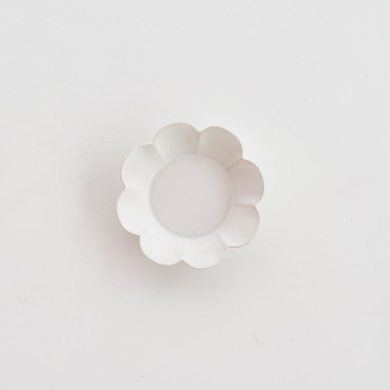 安藤雅信】李朝花びら皿 S（白マット釉） | ギャルリ百草 online store