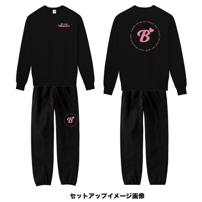 渡辺美奈代オリジナルB'スウェットトレーナー ブラック×ブルー