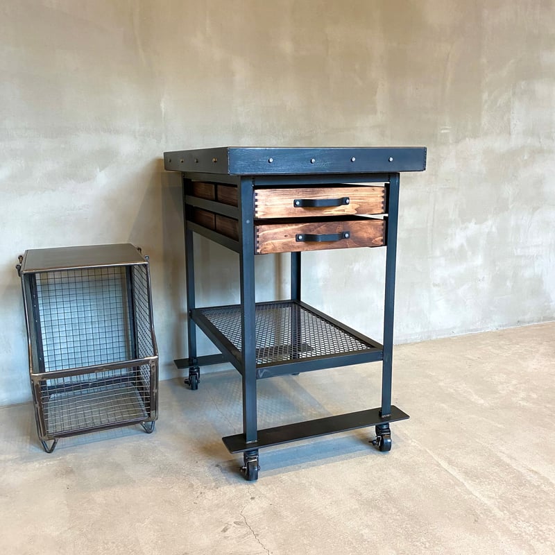 数量限定 IDST-4 サイドテーブル アイアン インダストリアル 引き出し