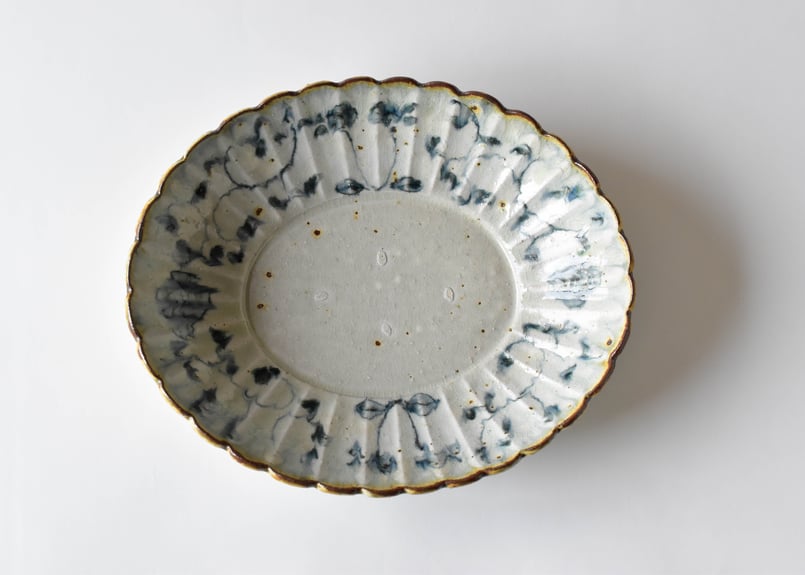 安南手 楕円輪花鉢／市野吉記 | うつわと暮らし 凛 ONLINE SHOP