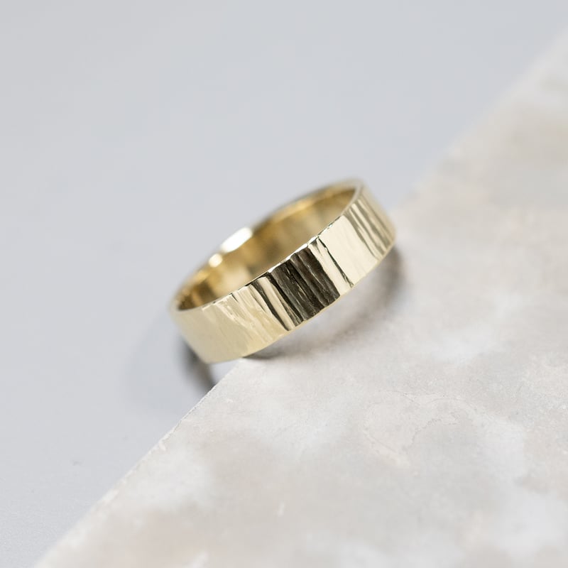 真鍮フラットリング 5.0mm幅 縦槌目｜FA-1117 | WAS KNOT WAS THE