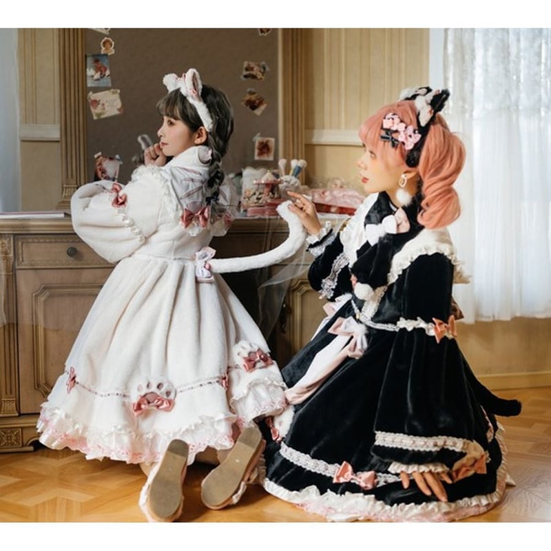 ふわふわ猫耳甘ロリワンピースセットアップフルセット opf021 | 可愛い