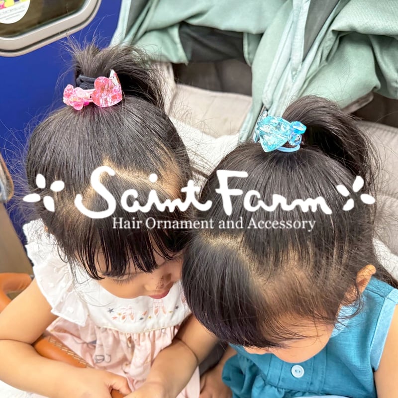 グラデハートヘアゴム ブルー | SaintFarm セント・ファーム