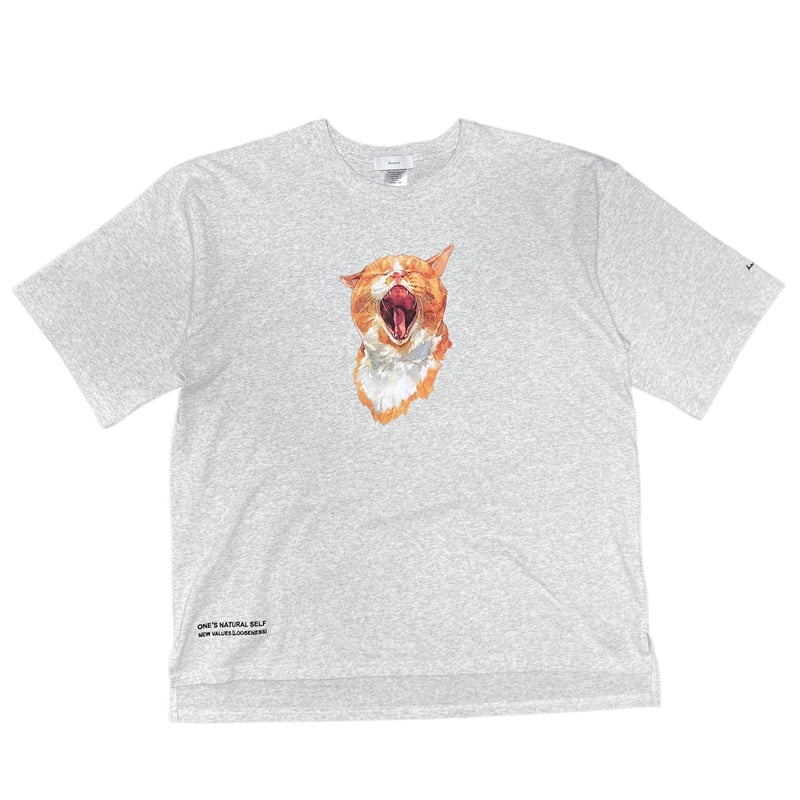 Neko Tee （Akubi）-ミックスグレー | harapeco Store