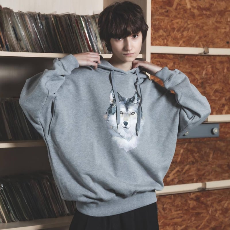 Okami Hoodie(Ippiki)-グレー | harapeco Store