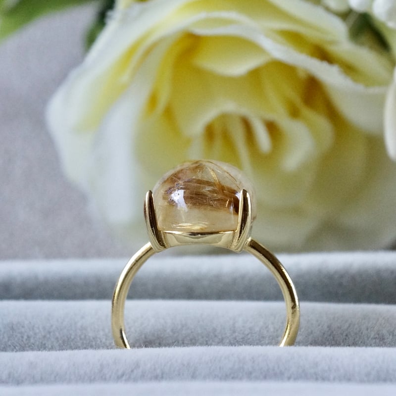 受注制作】△ルチルクォーツ 7号〜フリーサイズリング シルバー925