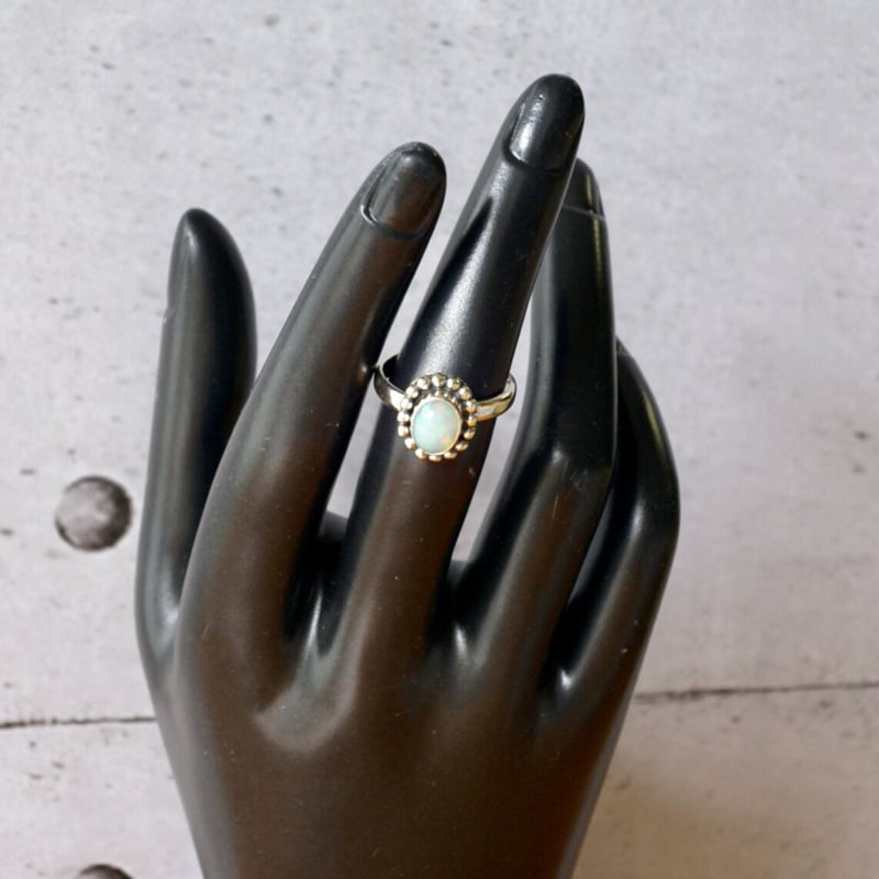 エチオピアオパール エスニックリング シルバー925 13.5号（sv-504