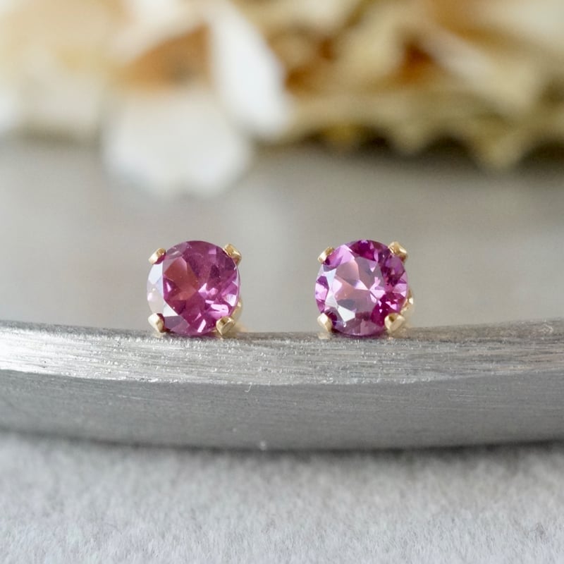 Handmade】グレープガーネット（ロードライトガーネット） スタッド