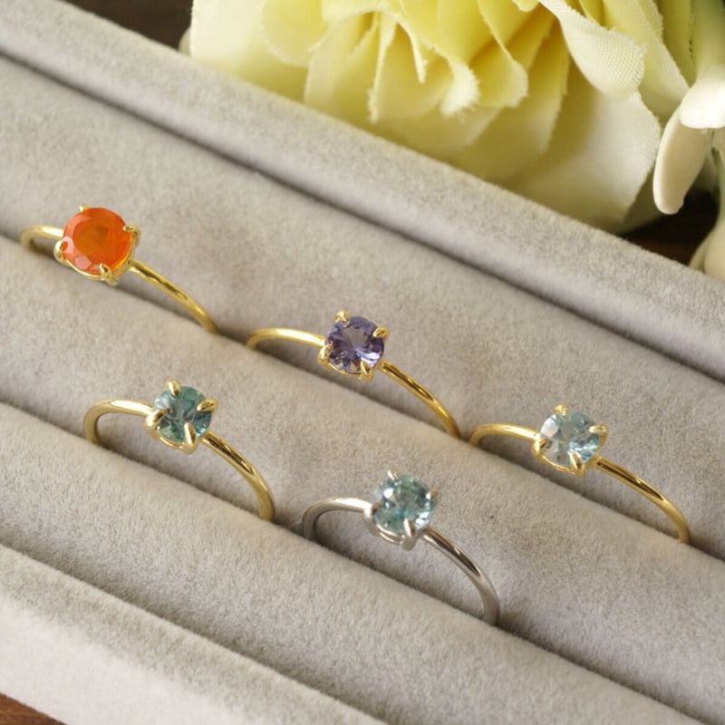 Handmade】タンザナイト リング 13号 18kゴールドプレーテド シルバー