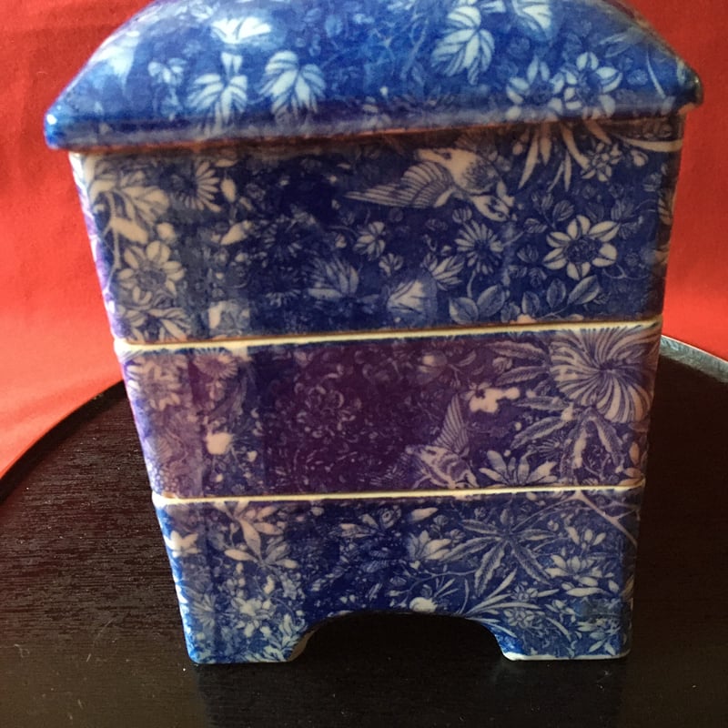 印判和陶器三段重 花鳥文様 幕末明治初期 欠けあり | れいゆぅる rayures